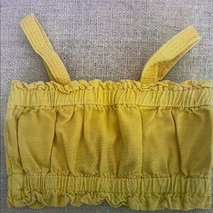 Yellow Ruffled Kids Tank Top